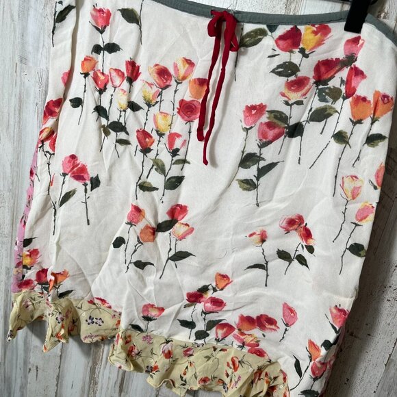 Vintage 90s Tommy Hilfiger Floral Patchwork Mini Skirt Rayon Womens Size 6 - Picture 2 of 5